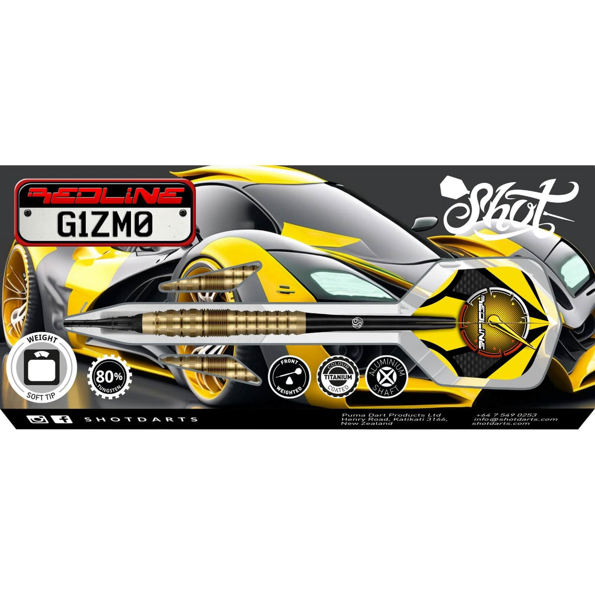 Darts - Shot - Redline G1ZM0 Darts - Soft Tip - 80% Tungsten - 20g