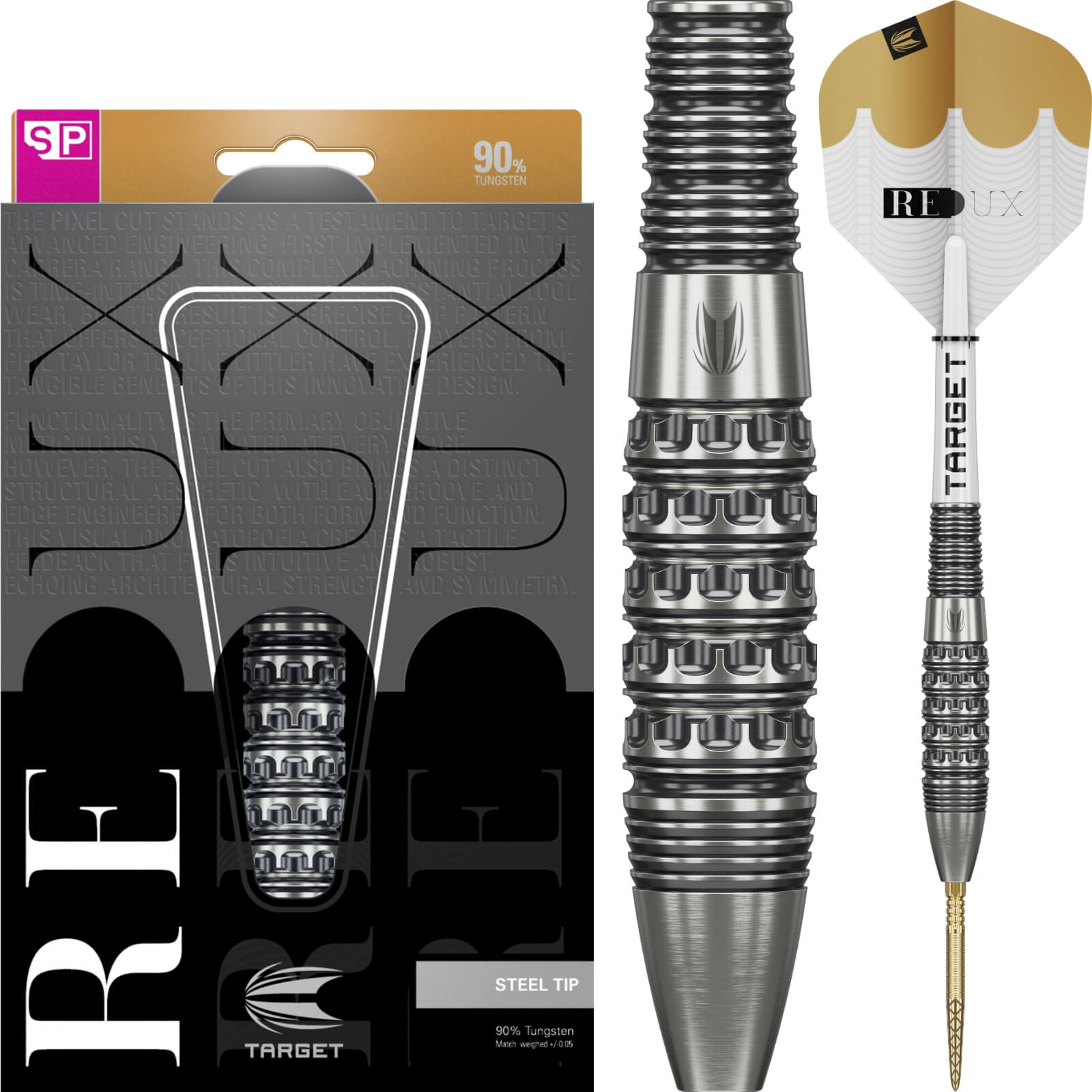 Darts - Target - Redux 02 Darts - Swiss Point - Steel Tip - 90% Tungsten - 22g 23g 24g 25g