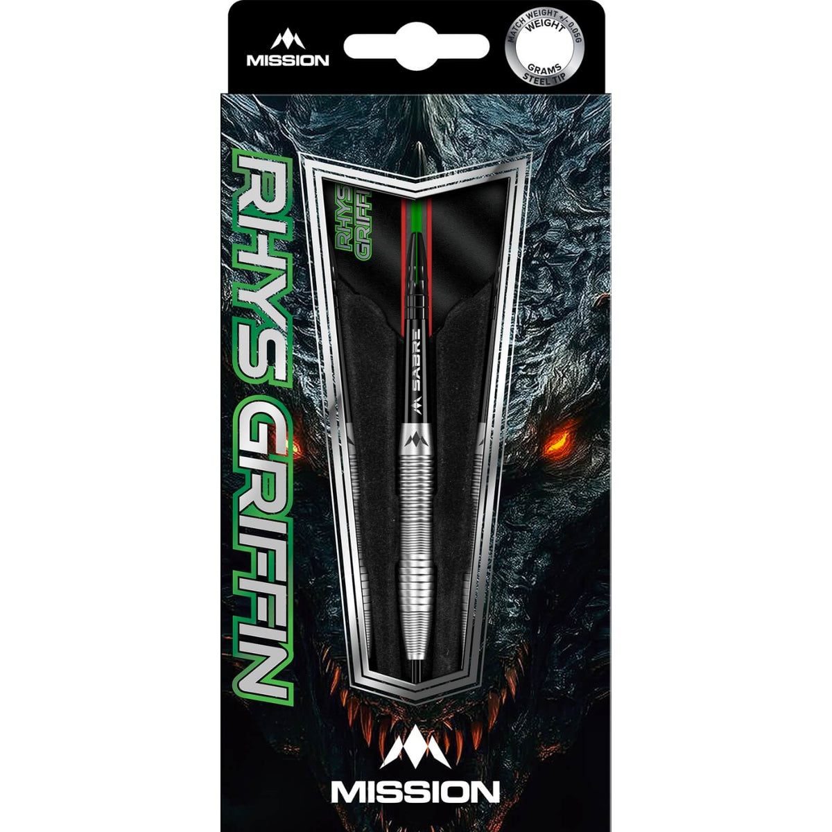 Darts - Mission - Rhys Griffin Darts - Steel Tip - 95% Tungsten - 22g 24g