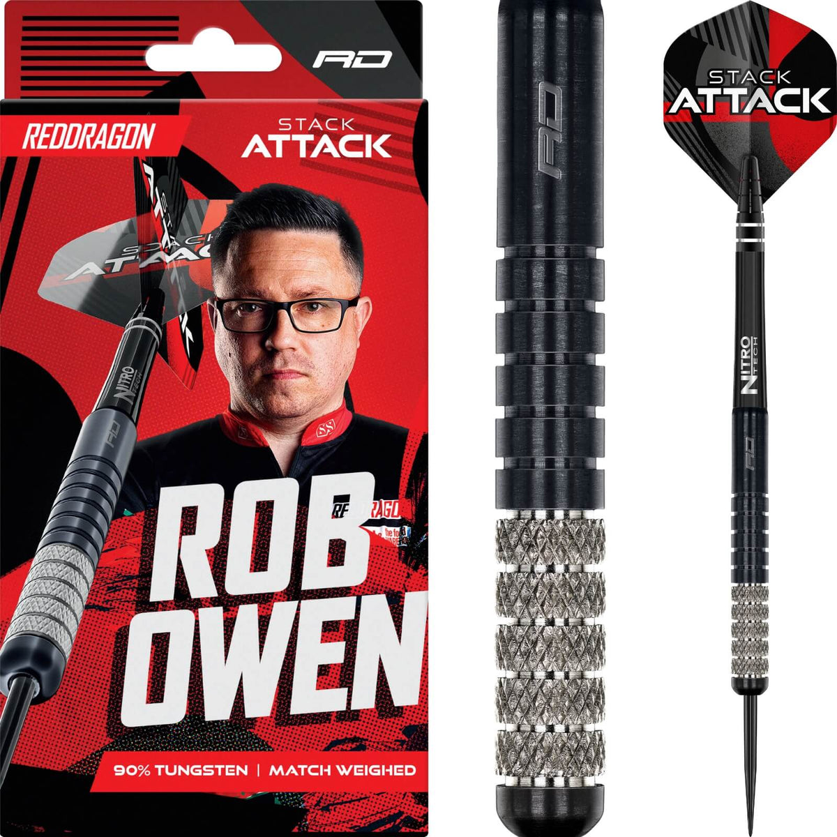 Darts - Red Dragon - Rob Owen Darts - Steel Tip - 90% Tungsten - 22g