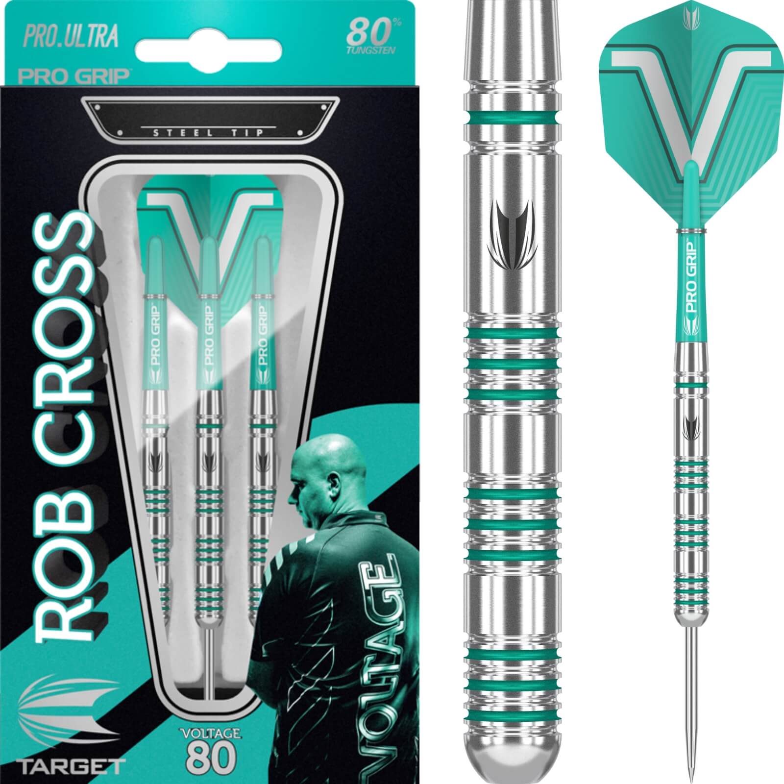 Darts - Target - Rob Cross 80 Series Darts - Steel Tip - 80% Tungsten - 22g 24g 