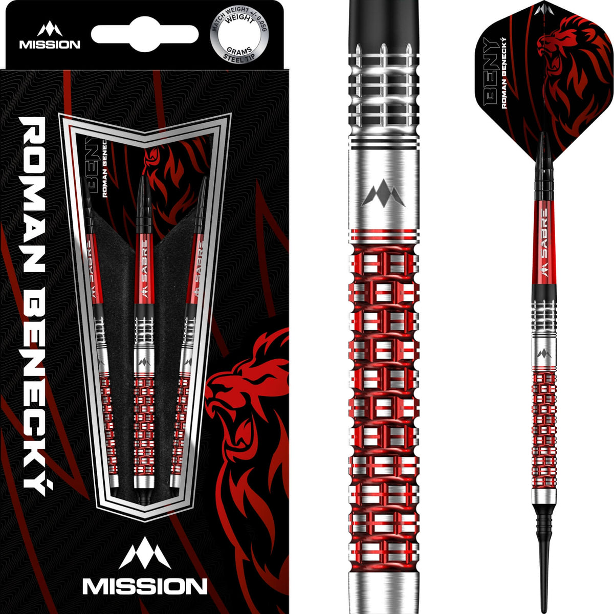 Darts - Mission - Roman Benecky Darts - Soft Tip - 90% Tungsten - 18g 