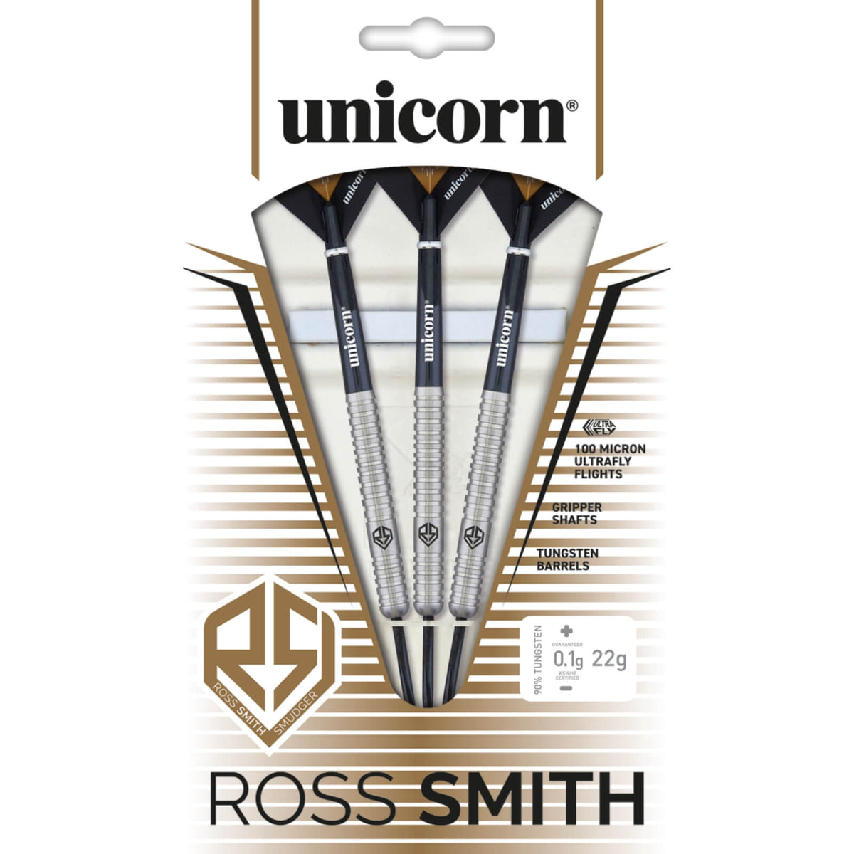 Darts - Unicorn - Ross Smith Natural Darts - Steel Tip - 90% Tungsten - 20g 22g 24g 