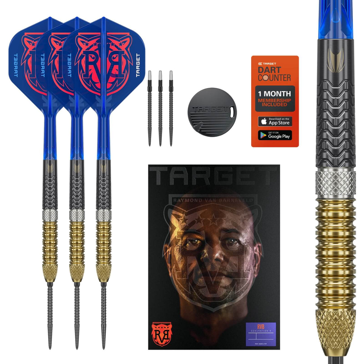 Darts - Target - Raymond van Barneveld Gen 6 Darts - Swiss Point - Steel Tip - 95% Tungsten - 21g 23g 25g
