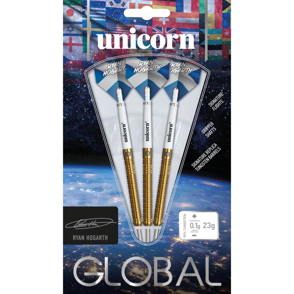 Darts - Unicorn - Ryan Hogarth Darts - Steel Tip - 95% Tungsten - 23g