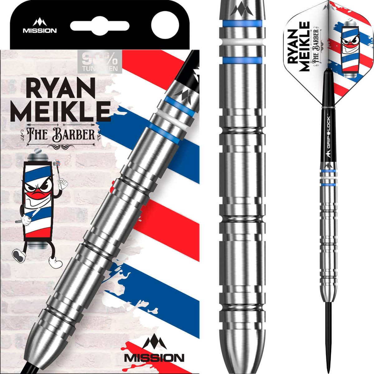 Mission - Ryan Meikle Darts - Steel Tip - 90% Tungsten - 21g 23g 25g