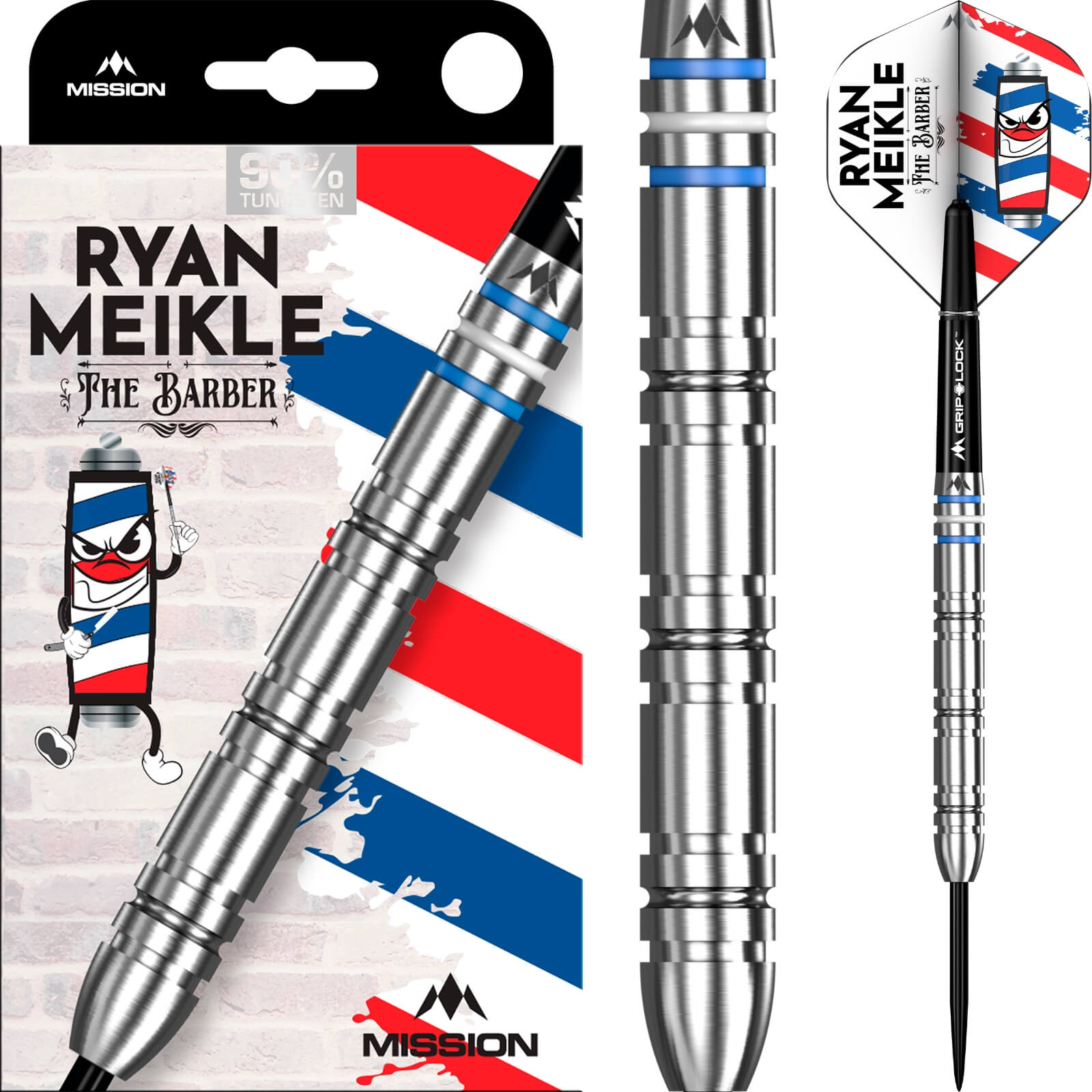 Mission - Ryan Meikle Darts - Steel Tip - 90% Tungsten - 21g 23g 25g