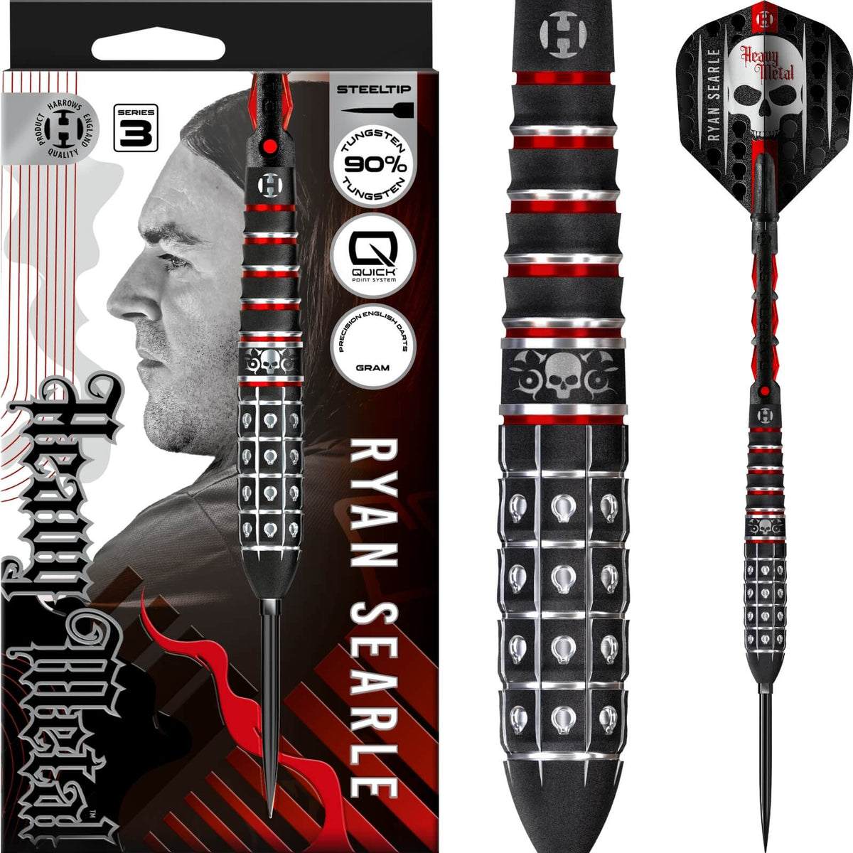 Harrows - Ryan Searle Series 3 Darts - Quick Point - 90% Tungsten - 22g 23g 24g 26g 30g 32g