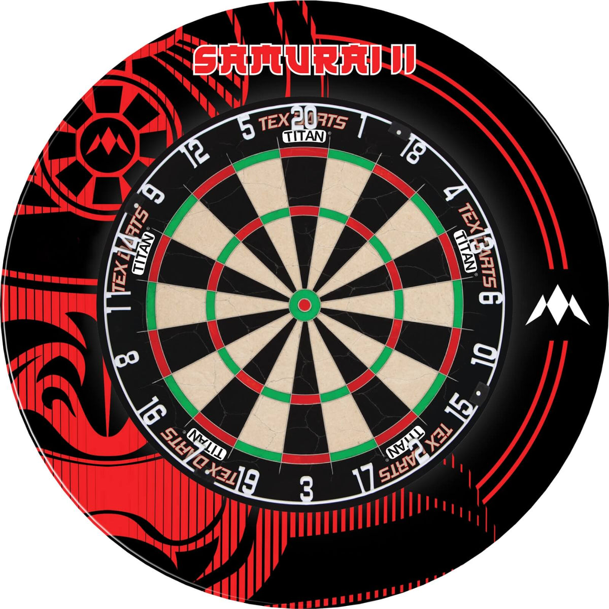 Surrounds &amp; Dartboards - Mission - Samurai II Dartboard Surround &amp; Dartboard Bundle - Choose Your Board Tex Darts - Titan