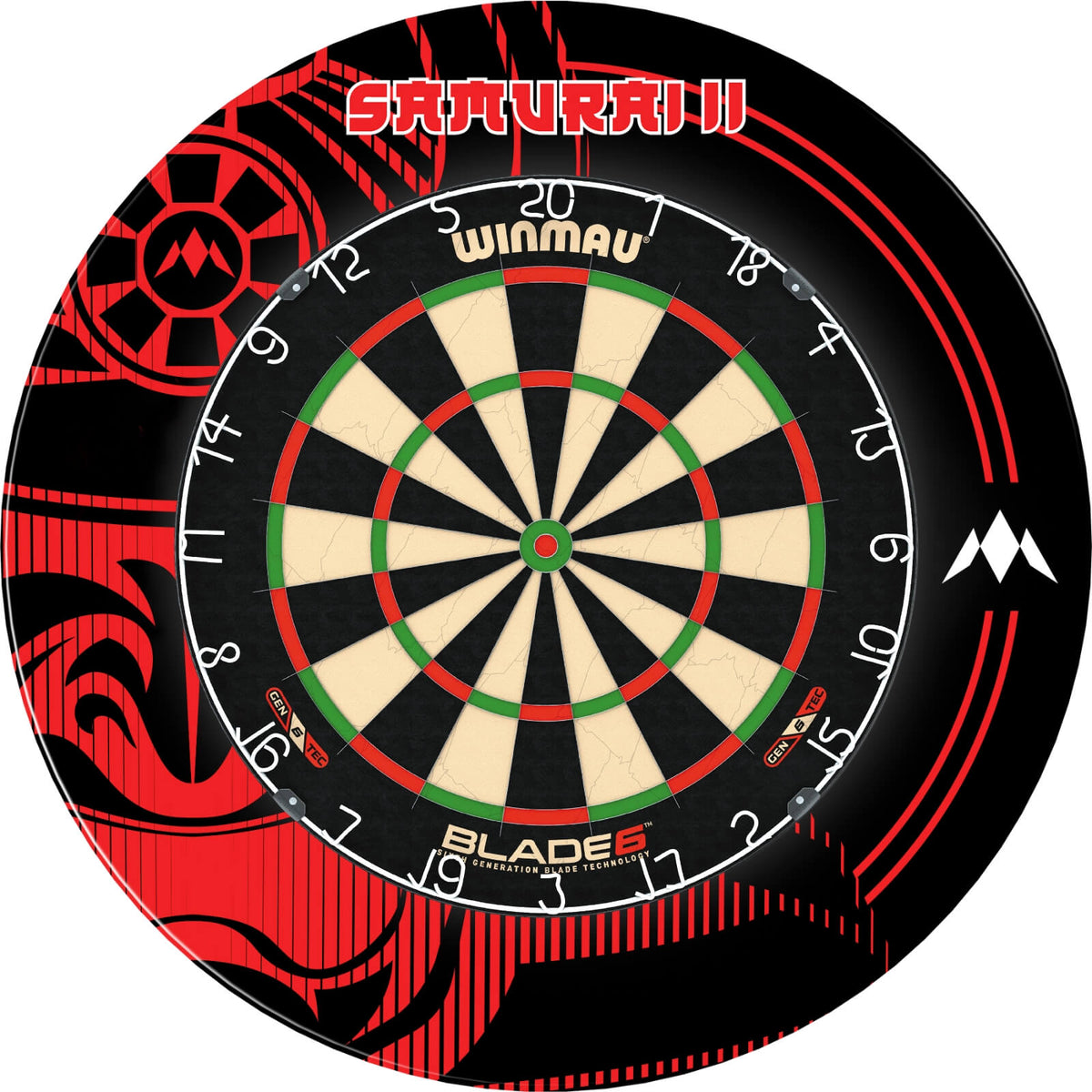 Surrounds &amp; Dartboards - Mission - Samurai II Dartboard Surround &amp; Dartboard Bundle - Choose Your Board Winmau - Blade 6