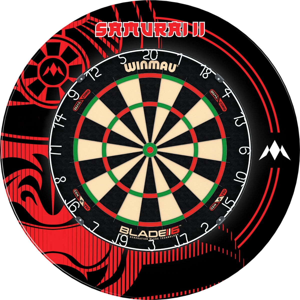 Surrounds &amp; Dartboards - Mission - Samurai II Dartboard Surround &amp; Dartboard Bundle - Choose Your Board Winmau - Blade 6 Dual Core