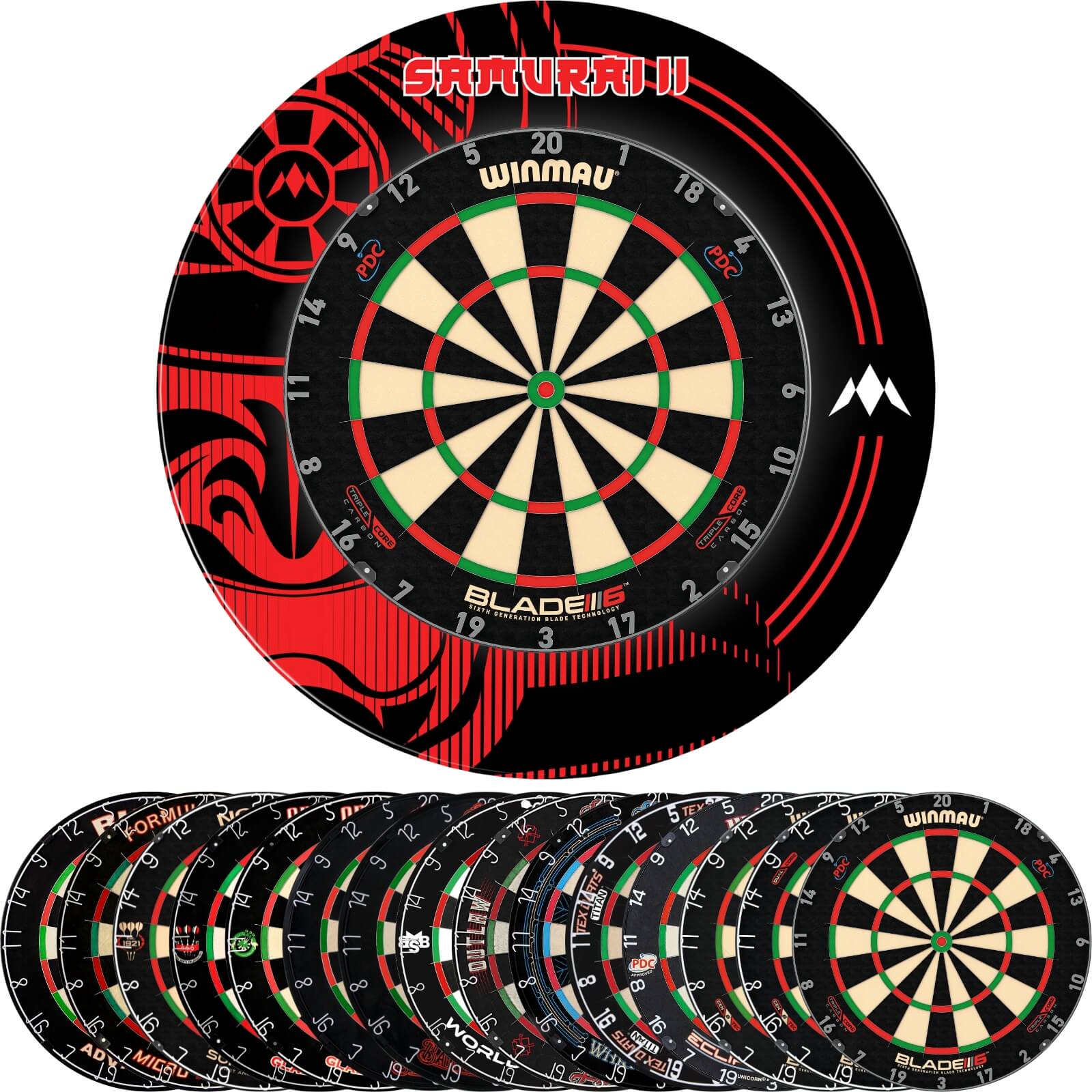 Surrounds & Dartboards - Mission - Samurai II Dartboard Surround & Dartboard Bundle - Choose Your Board 