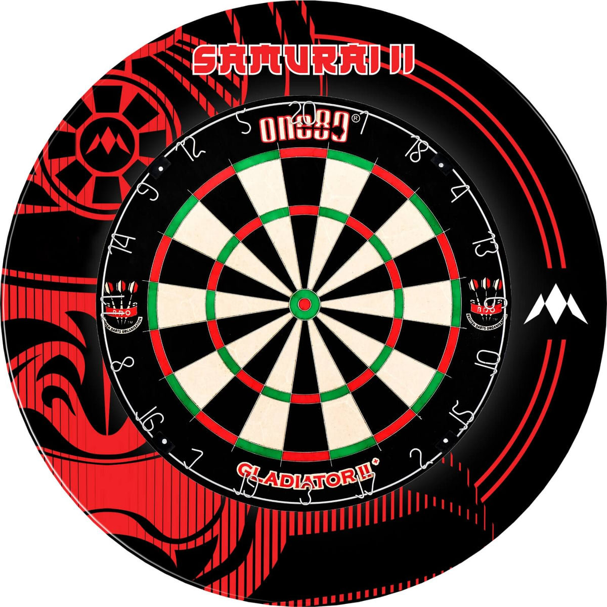Surrounds &amp; Dartboards - Mission - Samurai II Dartboard Surround &amp; Dartboard Bundle - Choose Your Board One80 - Gladiator 2+