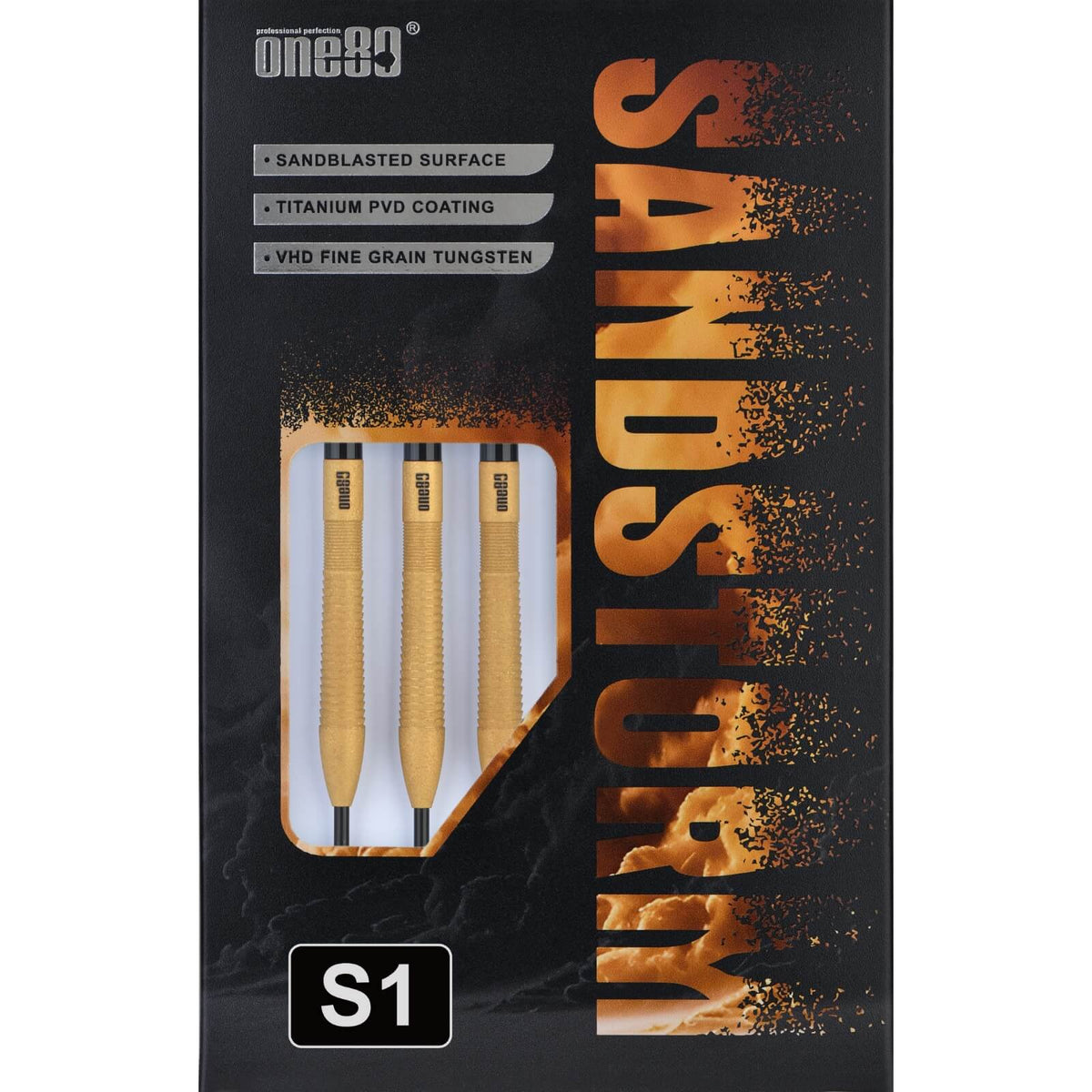 Darts - One80 - Sandstorm S1 Darts - Steel Tip - 90% Tungsten - 22g 24g
