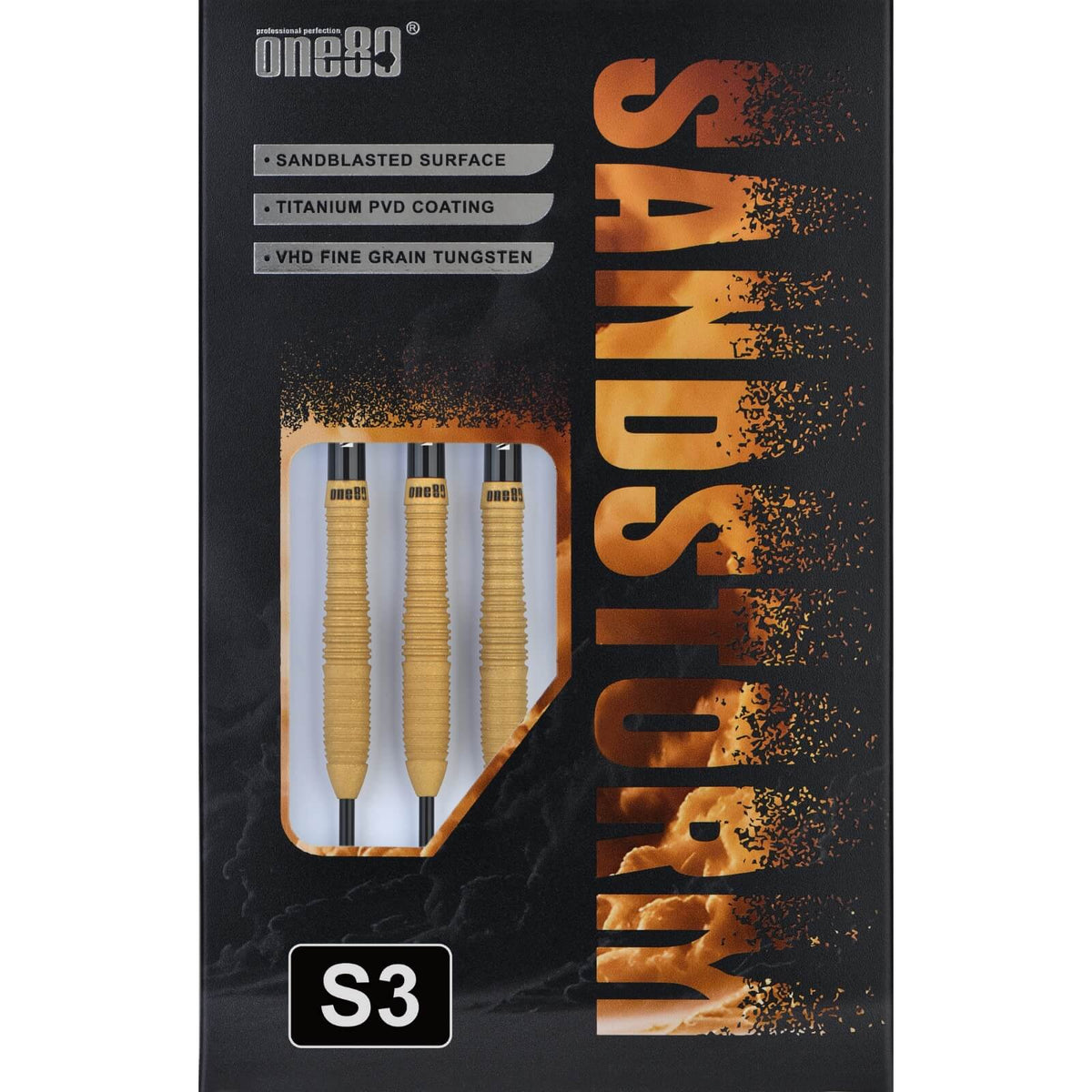 Darts - One80 - Sandstorm S3 Darts - Steel Tip - 90% Tungsten - 23g 25g