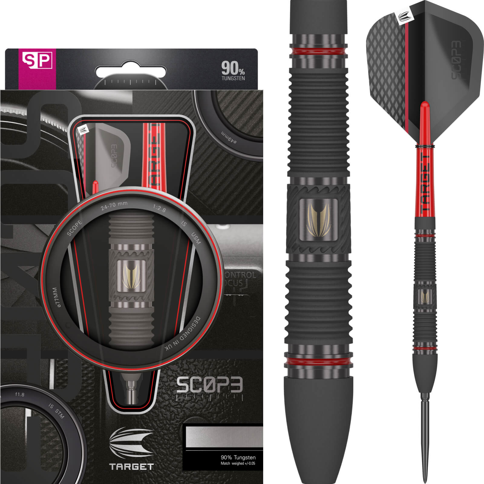 Darts - Target - Scope 02 Darts - Swiss Point - Steel Tip - 90% Tungsten - 23g 24g 25g