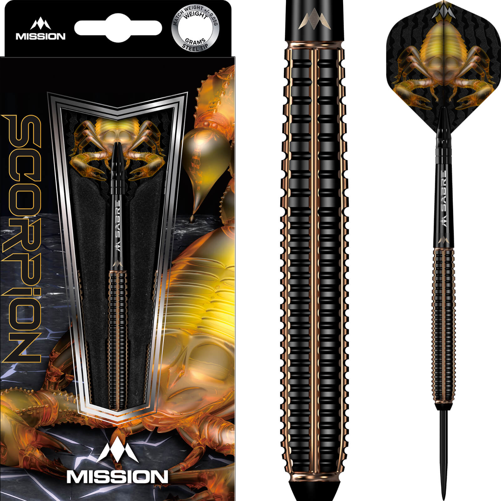 Darts - Mission - Scorpion Darts - Steel Tip - 90% Tungsten - 22g 24g