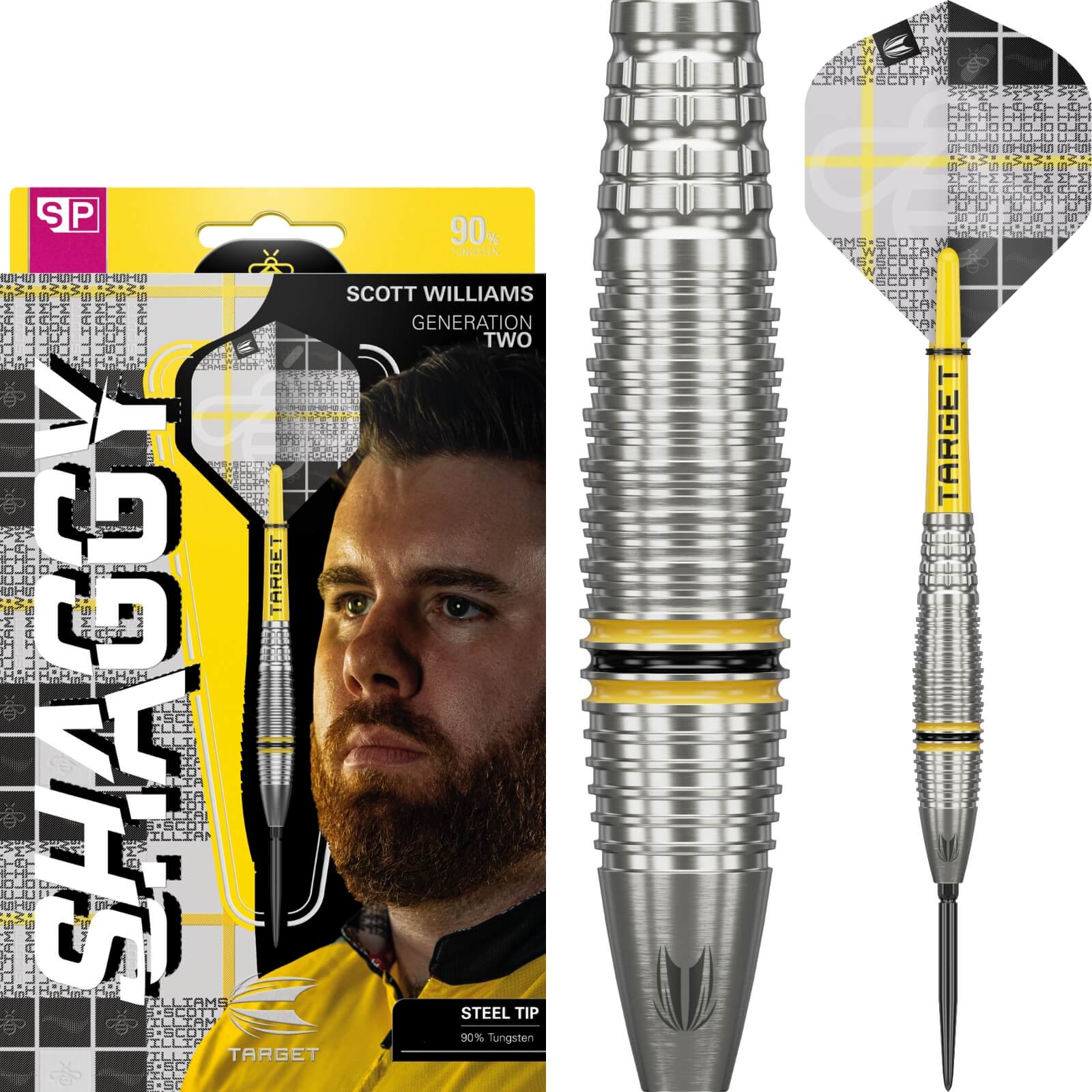 Darts - Target - Scott Williams Gen 2 Darts - Swiss Point - Steel Tip - 90% Tungsten - 23g 25g