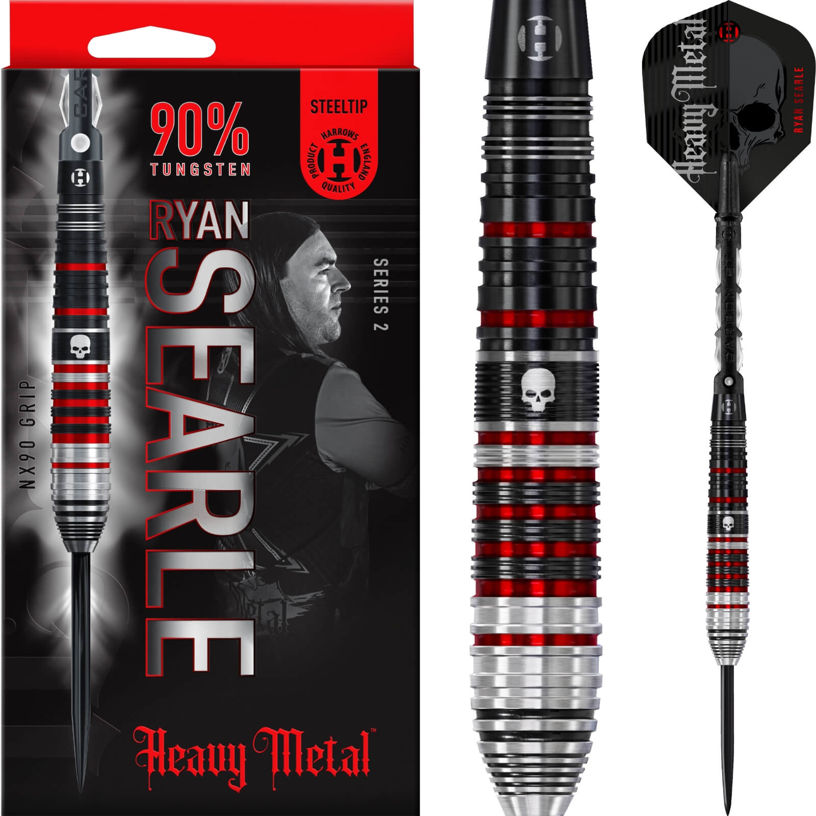 Darts - Harrows - Ryan Searle Series 2 Darts - Steel Tip - 90% Tungsten - 22g 23g 24g 26g 30g 32g