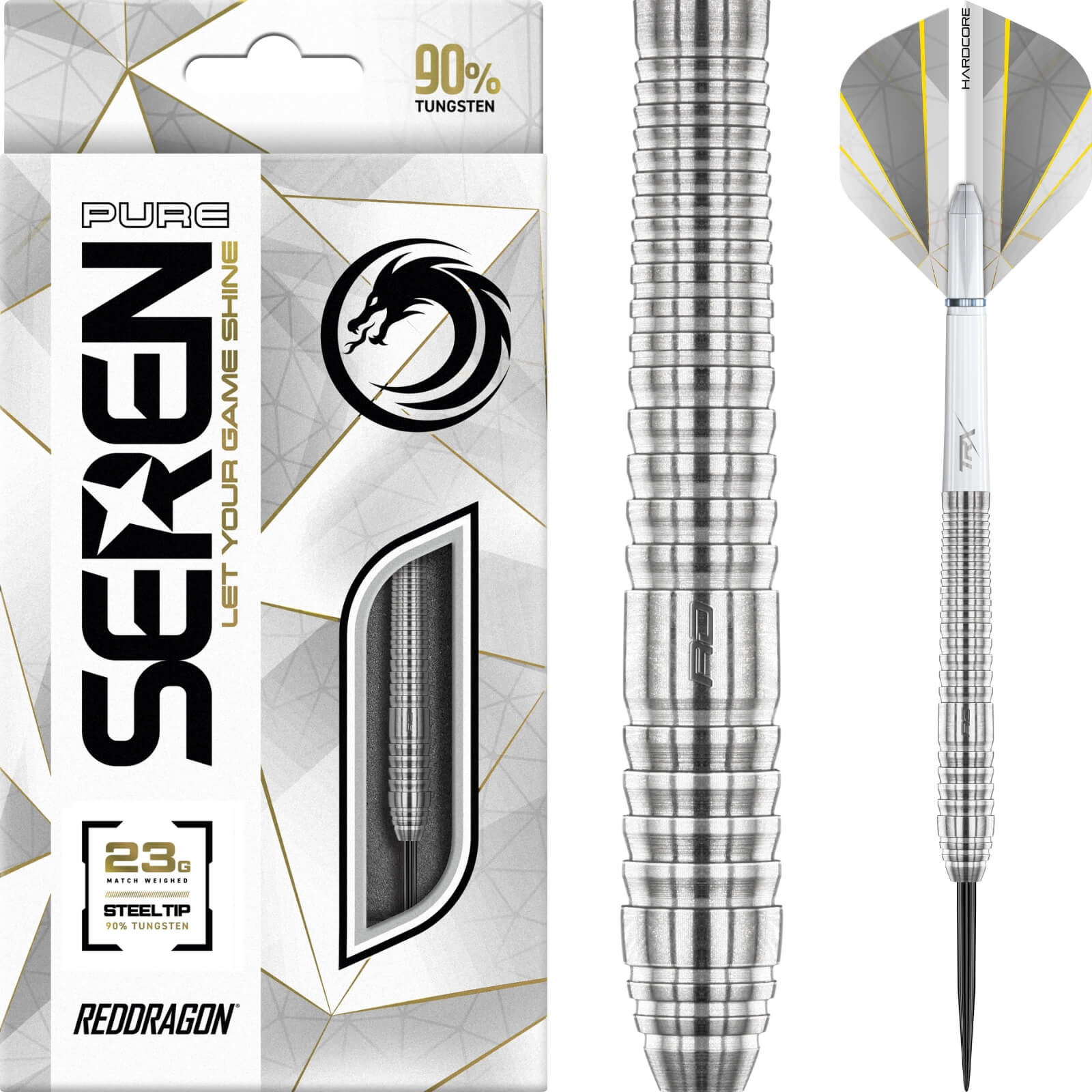 Darts - Red Dragon - Seren 2 Pure Darts - Steel Tip - 90% Tungsten - 21g 23g