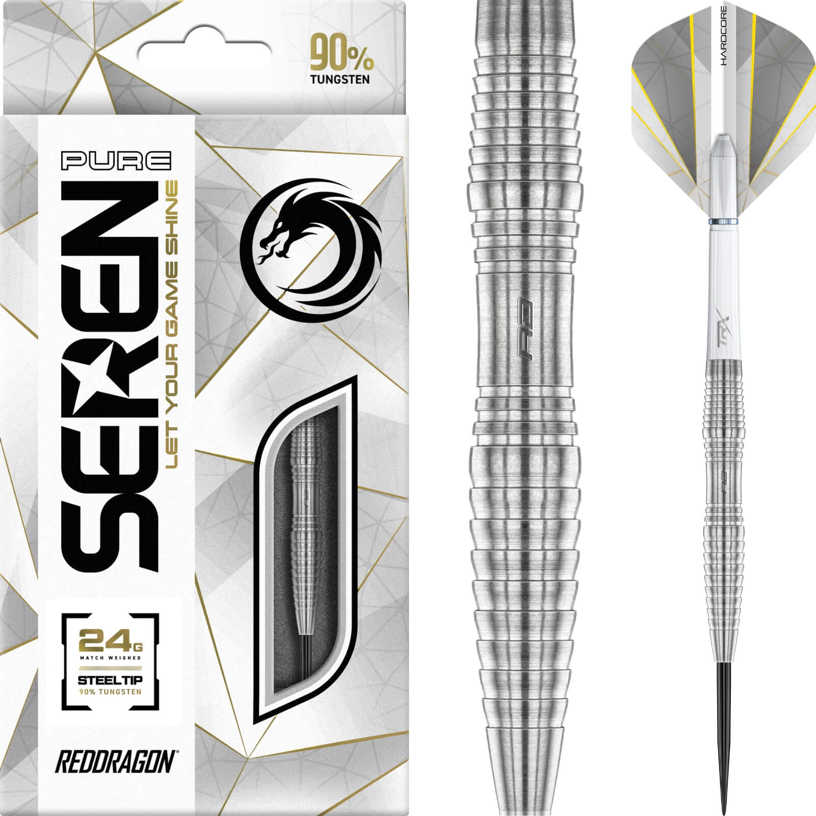 Darts - Red Dragon - Seren 3 Pure Darts - Steel Tip - 90% Tungsten - 22g 24g