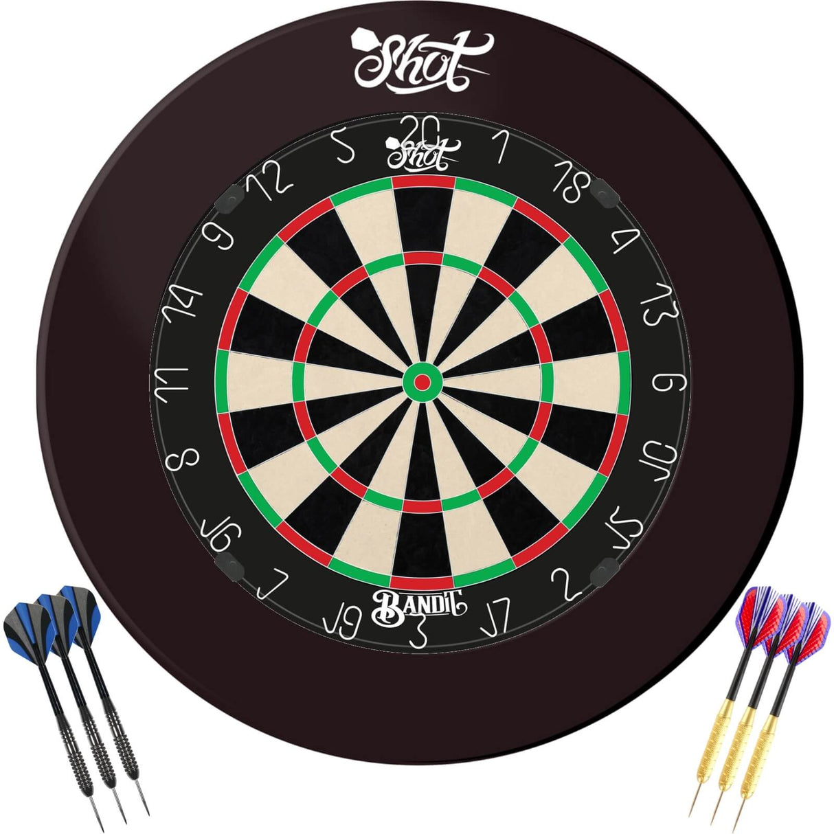 Shot - Bandit Gen 4 Dartboard & Surround Ready to Play Bundle - Black