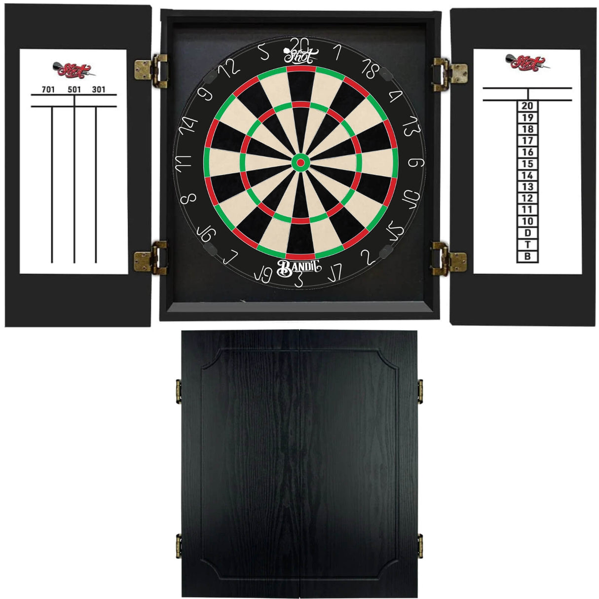 Shot - Bandit Gen 4 Dartboard & Quantum Cabinet Bundle -