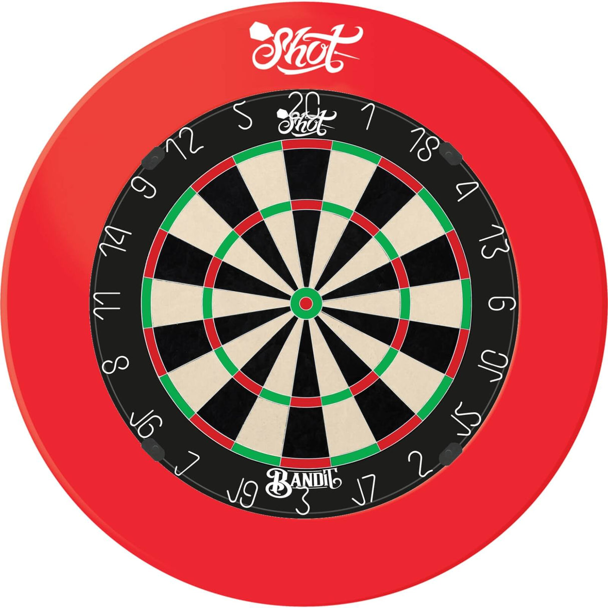 Shot - Bandit Gen 4 Dartboard & Surround Bundle - Red