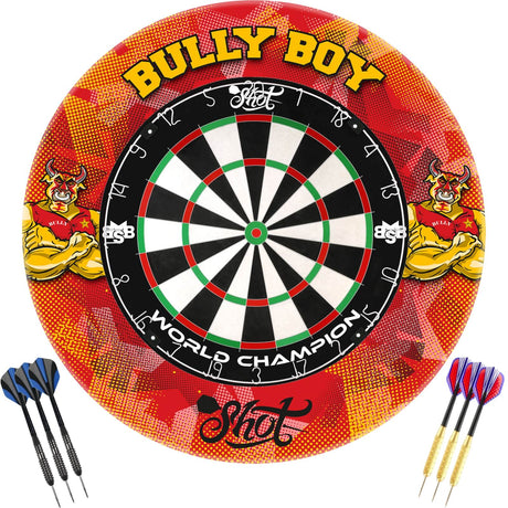 Shot - Michael Smith World Champion Dartboard & Surround Ready to Play Bundle -