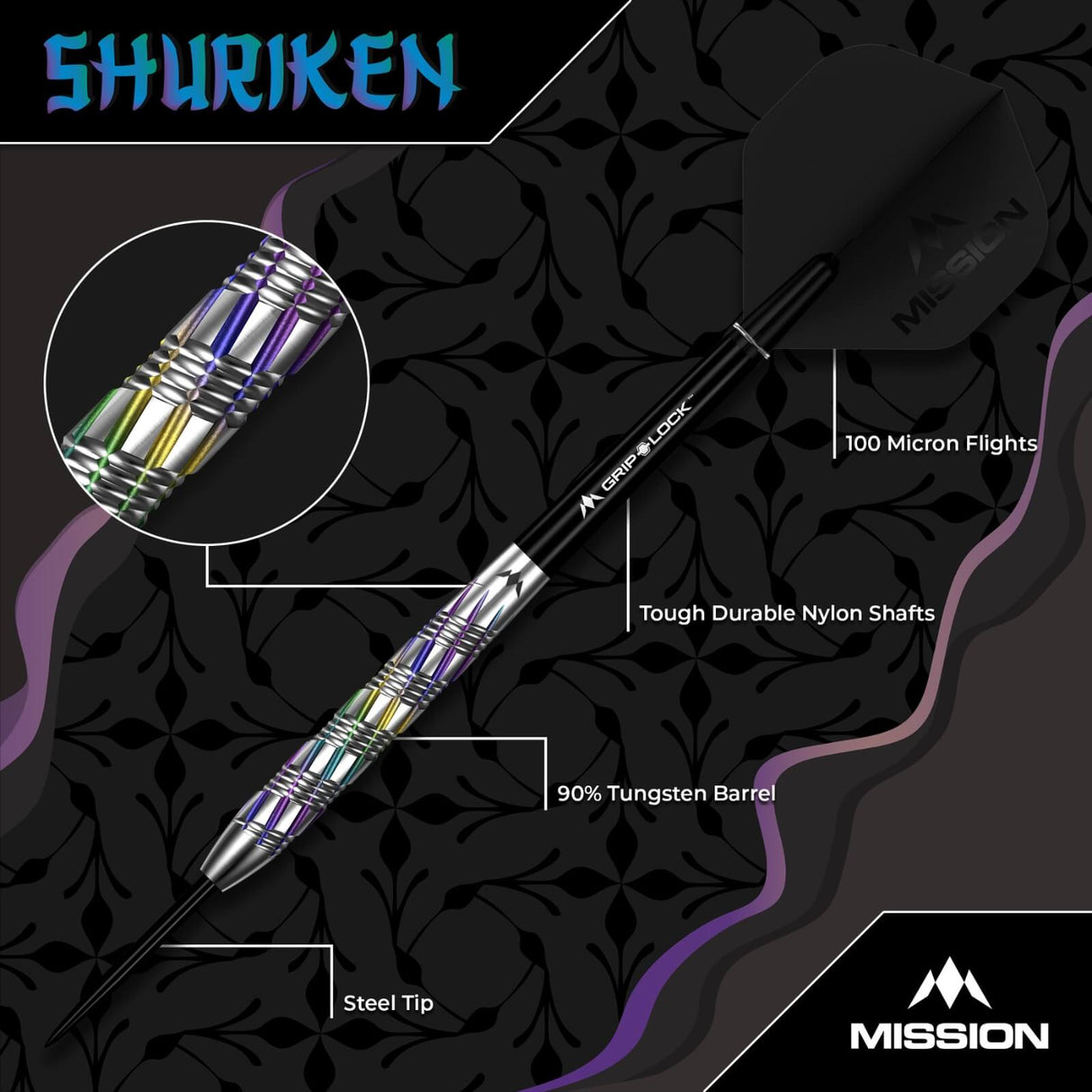 Mission - Shuriken Darts - 90% Tungsten - 22g 24g