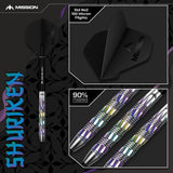 Mission - Shuriken Darts - 90% Tungsten - 22g 24g