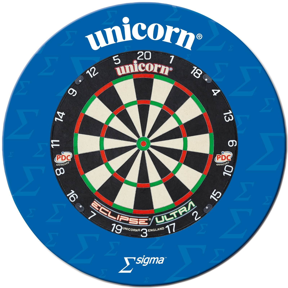 Surrounds &amp; Dartboards - Unicorn - Sigma Dartboard Surround &amp; Dartboard Bundle - Choose Your Board Unicorn - Eclipse Ultra