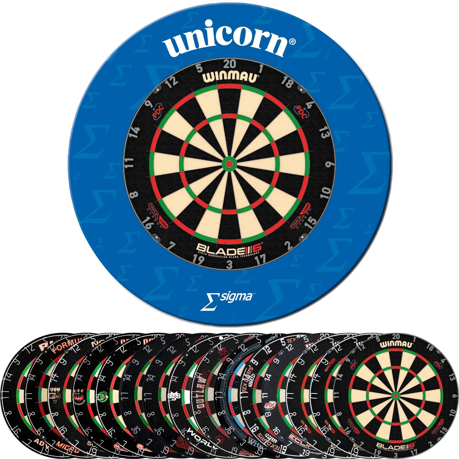 Surrounds & Dartboards - Unicorn - Sigma Dartboard Surround & Dartboard Bundle - Choose Your Board 