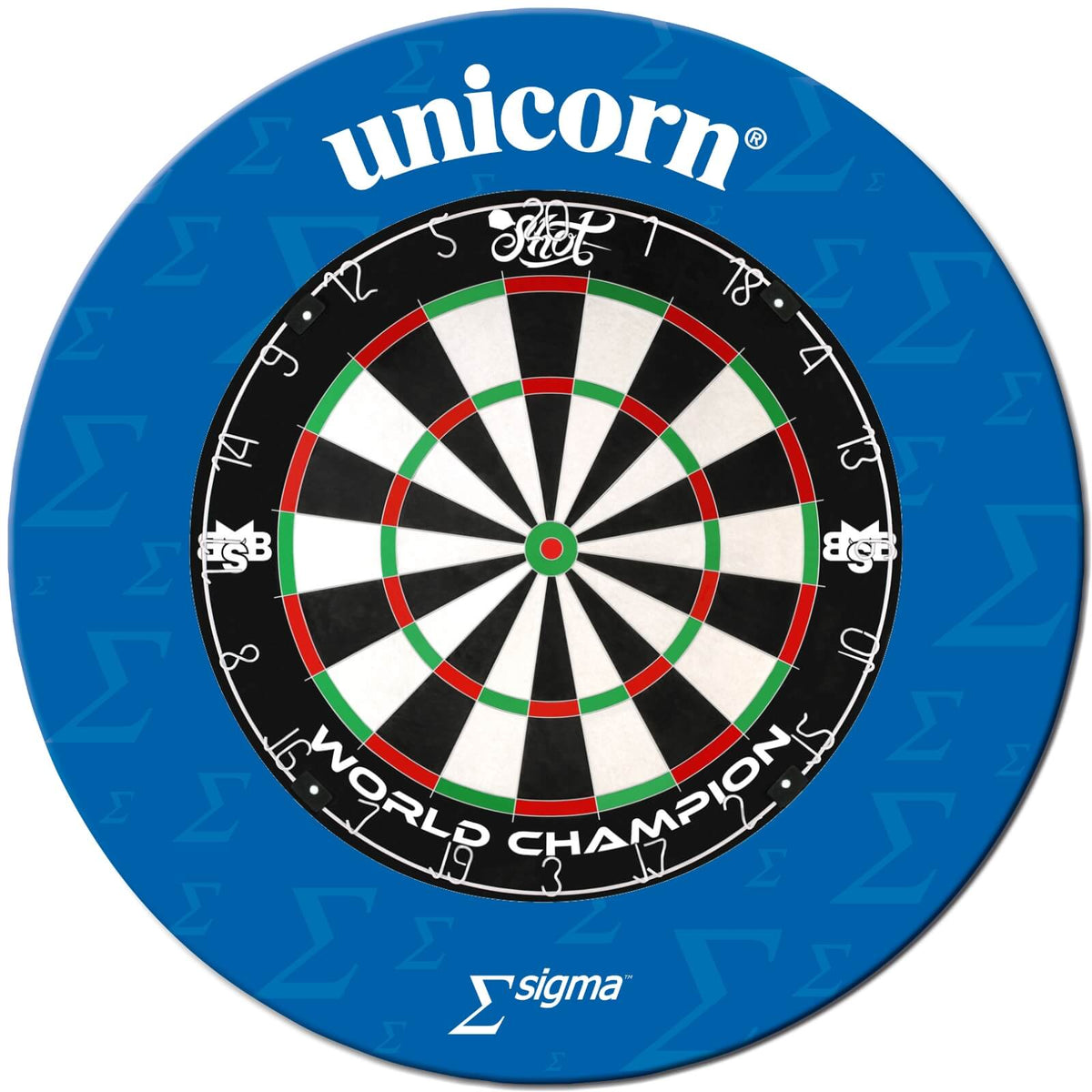 Surrounds &amp; Dartboards - Unicorn - Sigma Dartboard Surround &amp; Dartboard Bundle - Choose Your Board Shot - Michael Smith