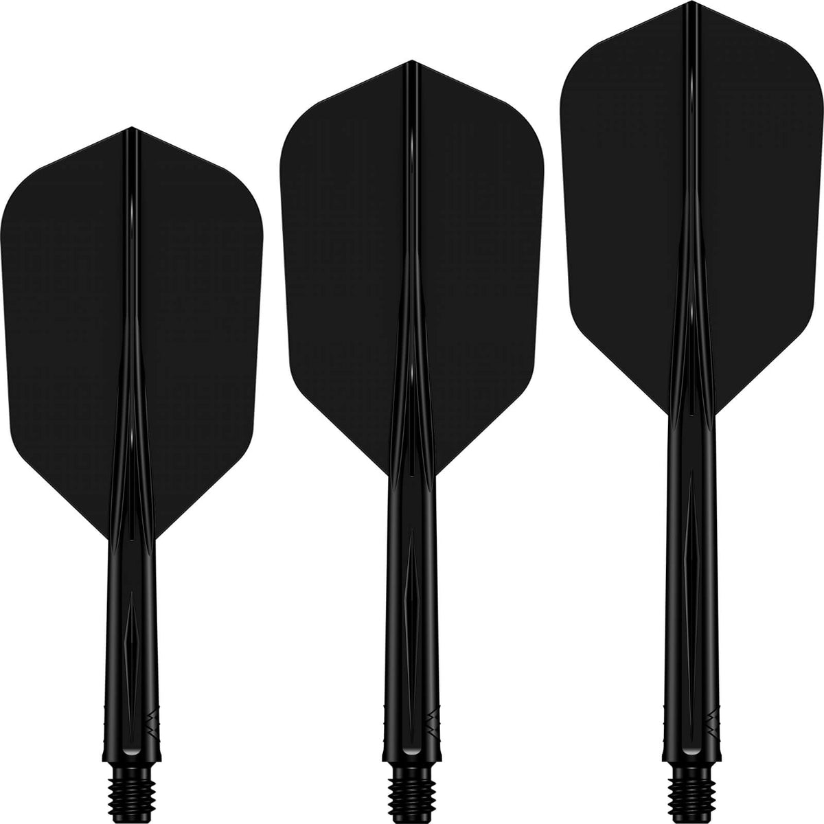 Dart Flights - Mission - Force 90 - Slim Dart Flights - Integrated Flight &amp; Shaft System Short / Black