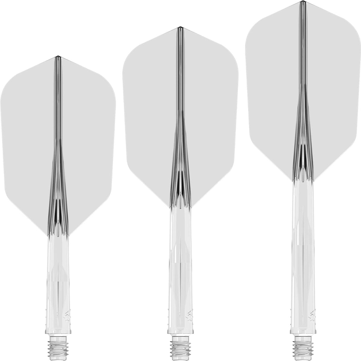 Dart Flights - Mission - Force 90 - Slim Dart Flights - Integrated Flight &amp; Shaft System Short / Clear