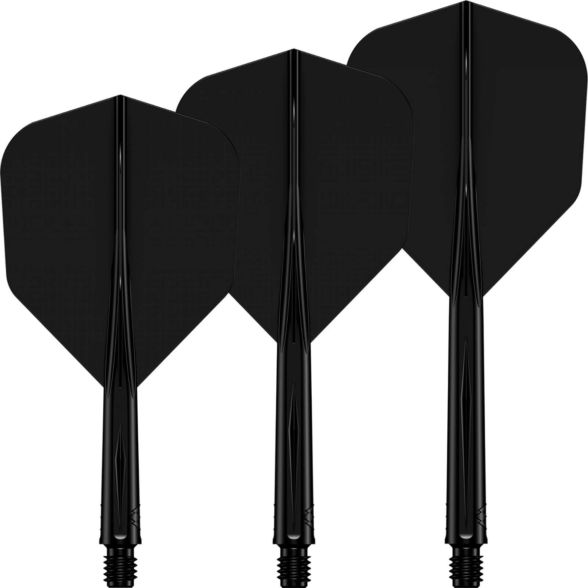 Dart Flights - Mission - Force 90 - Standard Dart Flights - Integrated Flight &amp; Shaft System Short / Black