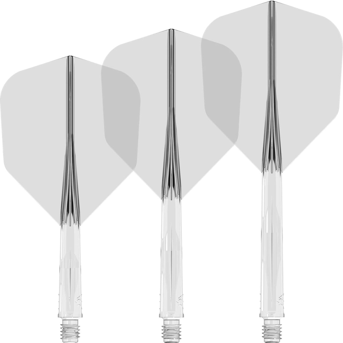 Dart Flights - Mission - Force 90 - Standard Dart Flights - Integrated Flight &amp; Shaft System Short / Clear