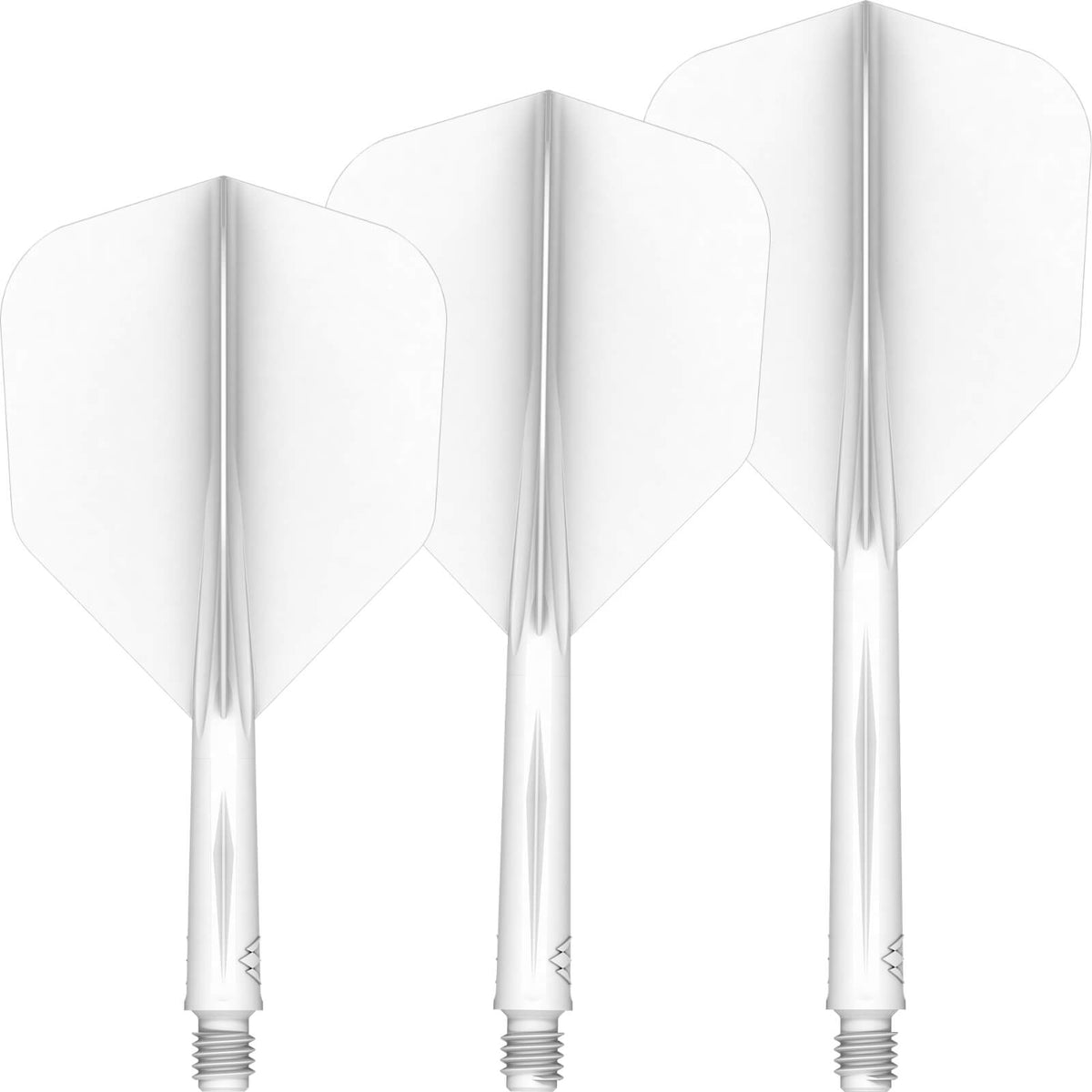 Dart Flights - Mission - Force 90 - Standard Dart Flights - Integrated Flight &amp; Shaft System Short / White
