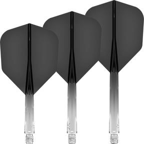 Mission - Force 90 Gradient - Standard Dart Flights - Integrated Flight & Shaft System - Short / Black