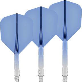 Mission - Force 90 Gradient - Standard Dart Flights - Integrated Flight & Shaft System - Short / Blue
