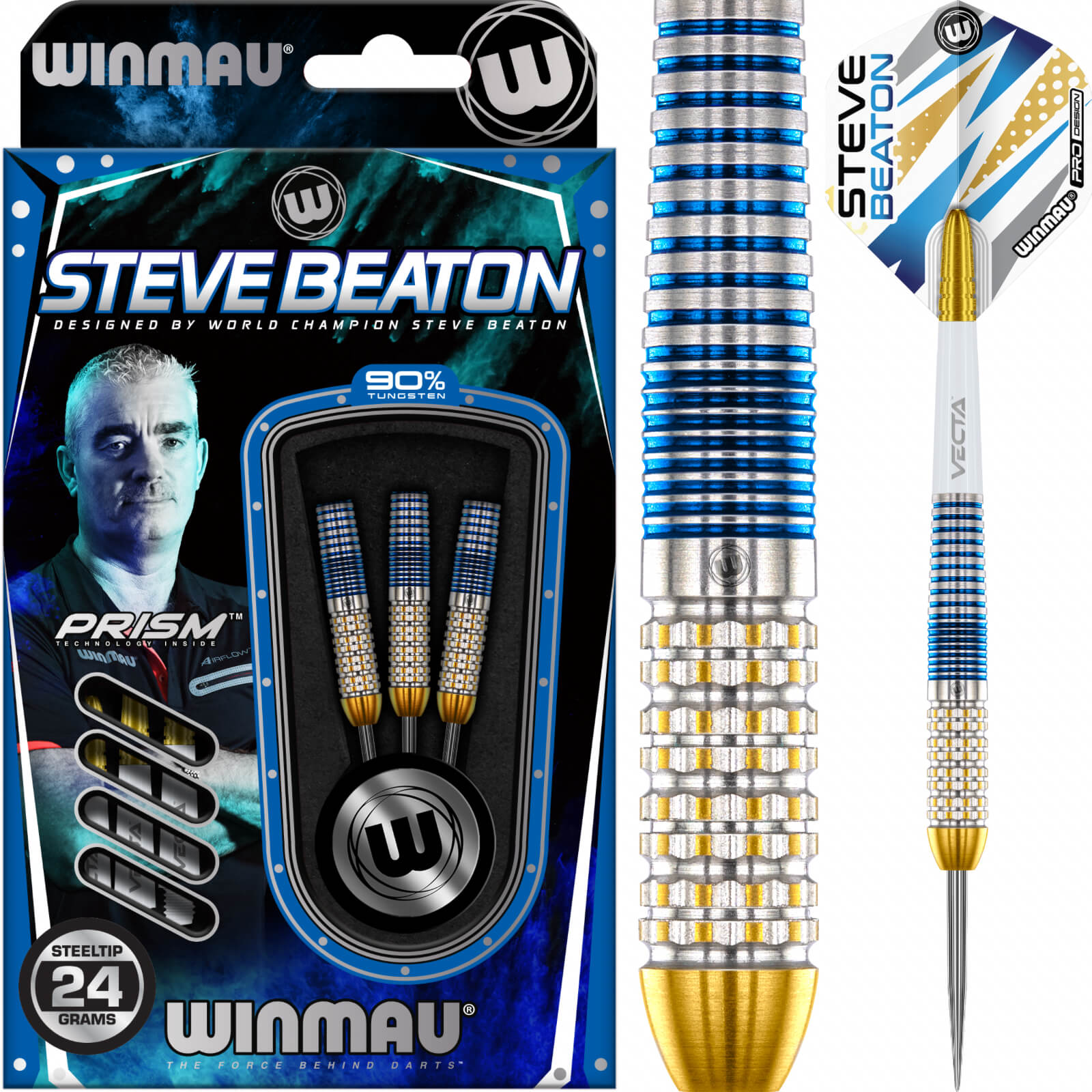 Darts - Winmau - Steve Beaton Legacy Edition Darts - Steel Tip - 90% Tungsten - 24g 26g