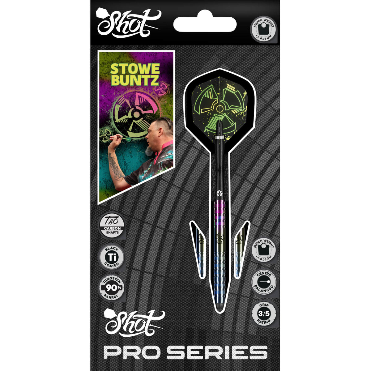 Shot - Stowe Buntz 3.0 Darts - Soft Tip - 90% Tungsten - 21g