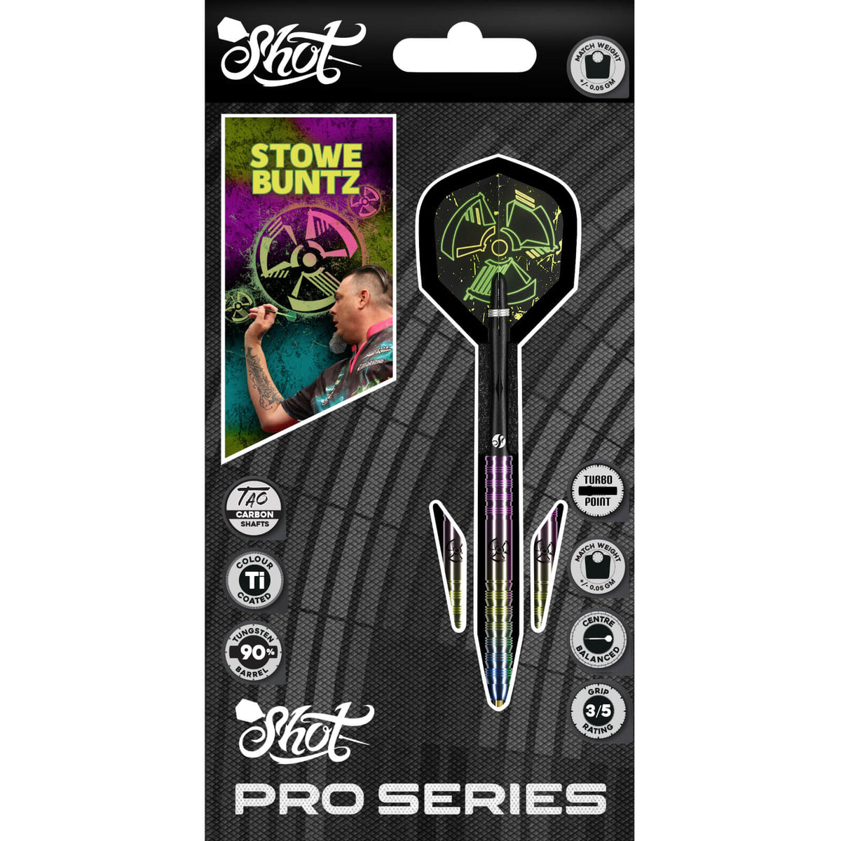 Shot - Stowe Buntz 3.0 Darts - Turbo Point - 90% Tungsten - 23g