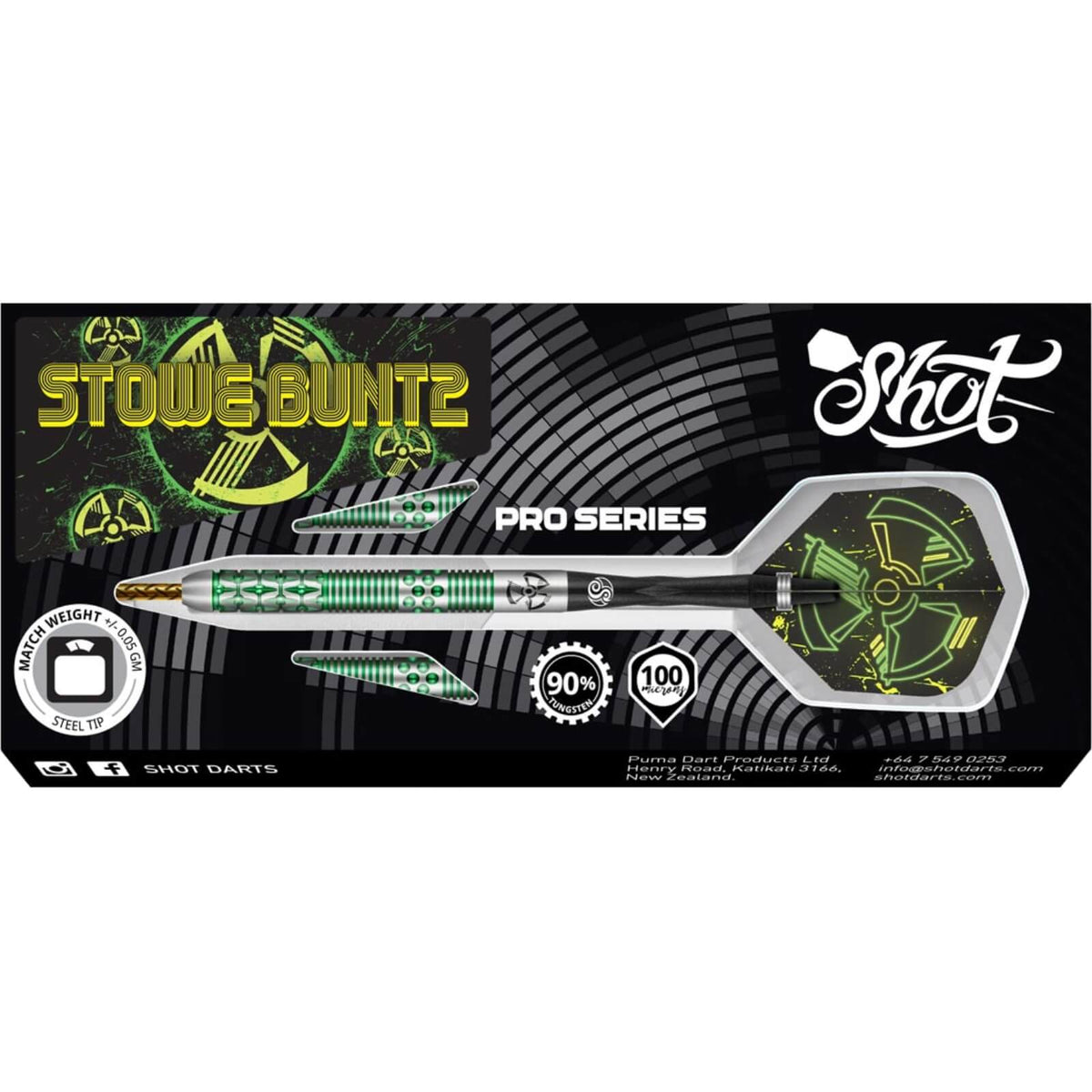 Darts - Shot - Stowe Buntz 2.0 Darts - Steel Tip - 90% Tungsten - 23g