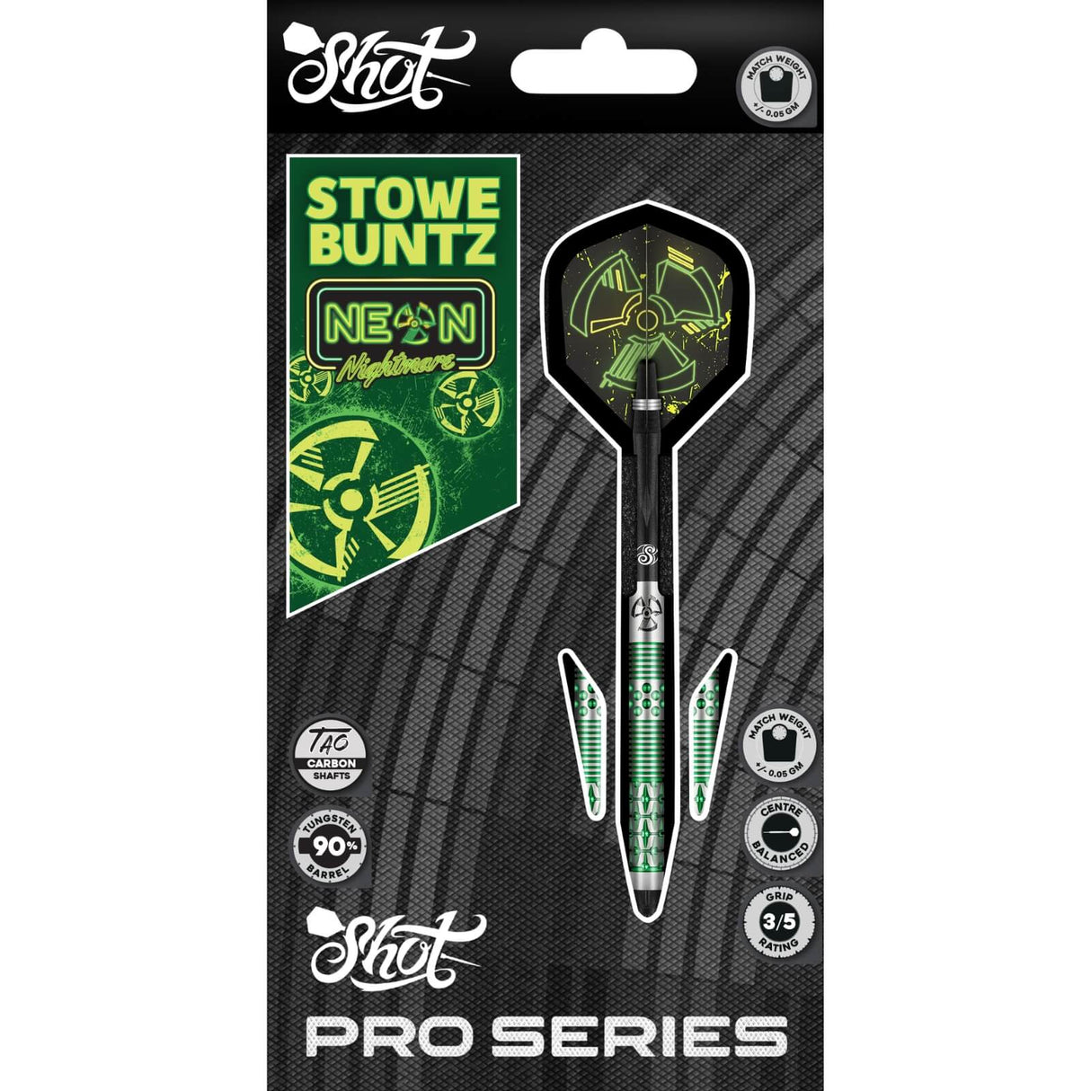 Shot - Stowe Buntz 2.0 Darts - Soft Tip - 90% Tungsten - 21g -