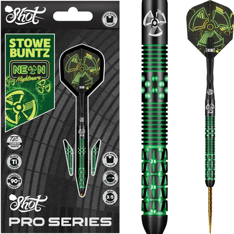 Shot - Stowe Buntz 2.0 Black Ti Darts - 90% Tungsten - 23g -