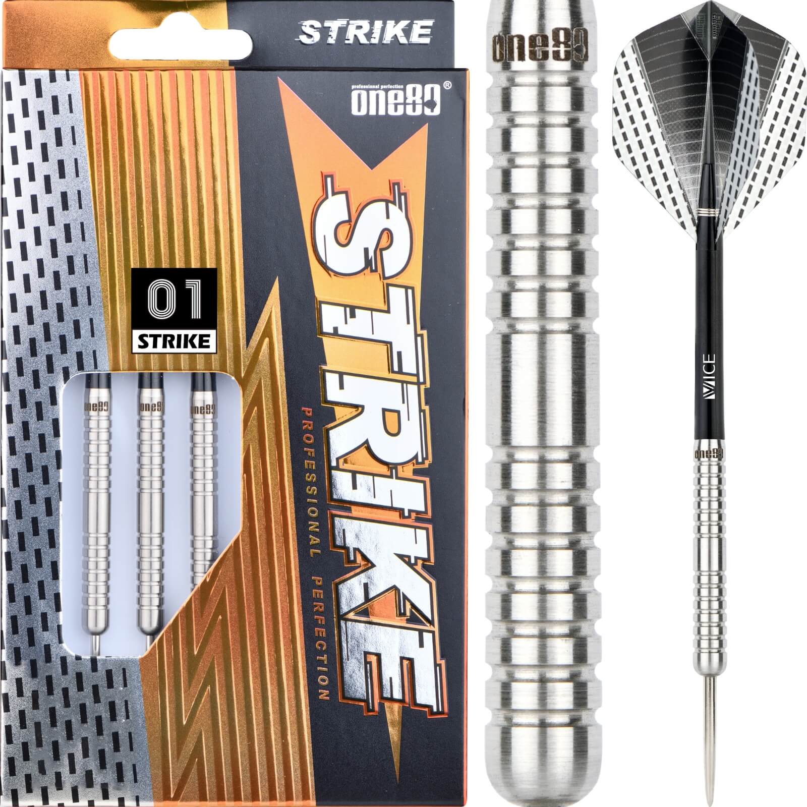 Darts - One80 - Strike 01 Darts - Steel Tip - 80% Tungsten - 20g 22g 24g 26g