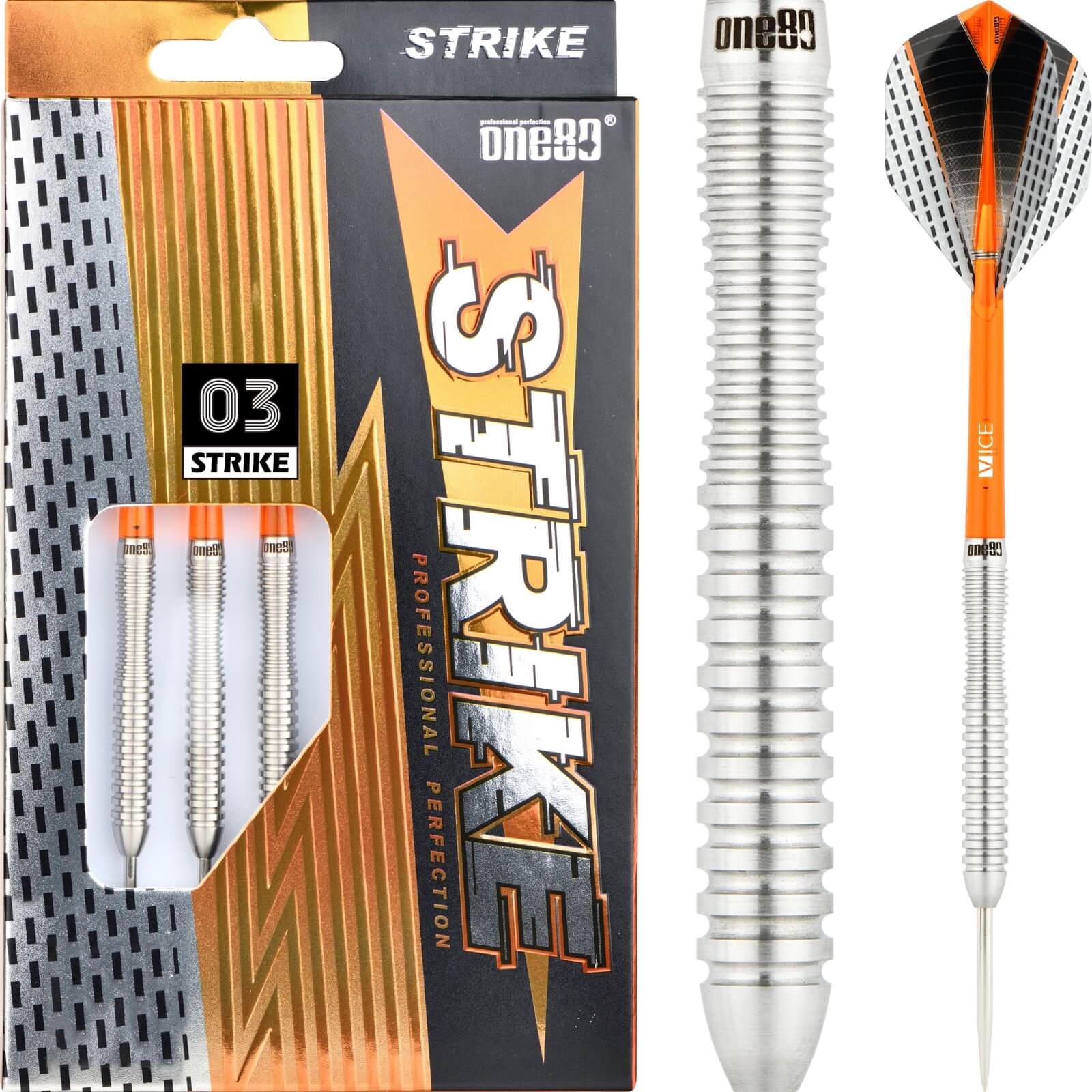 Darts - One80 - Strike 03 Darts - Steel Tip - 80% Tungsten - 22g 24g 