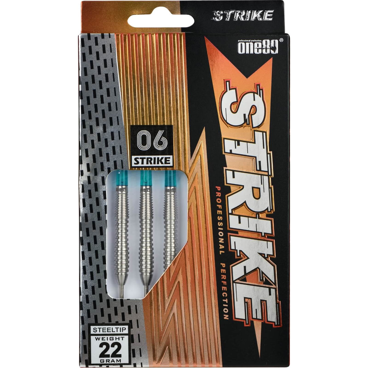 Darts - One80 - Strike 06 Darts - Steel Tip - 80% Tungsten - 22g 24g 